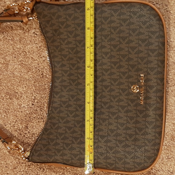 NWOT MICHAEL by Michael Kors Small Monogram Brown Kelsey Shoulder/Crossbody Bag - Picture 9 of 12